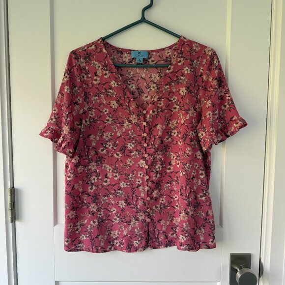 Cece Short Sleeve Pink Blouse - Picture 2 of 5
